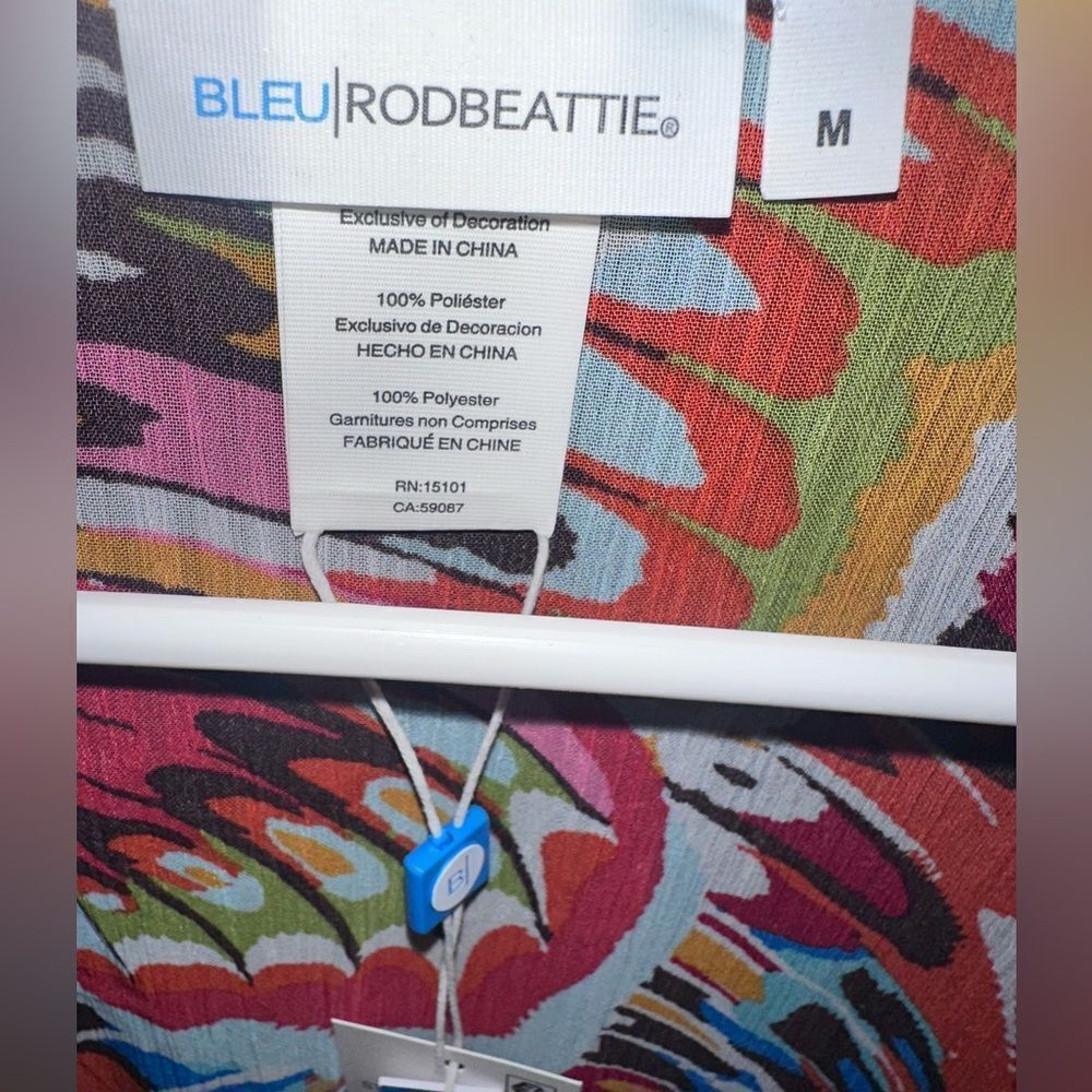 Bleu Chiffon Multi Color Swim Cover Up Dress Size Medium - Picture 8 of 8